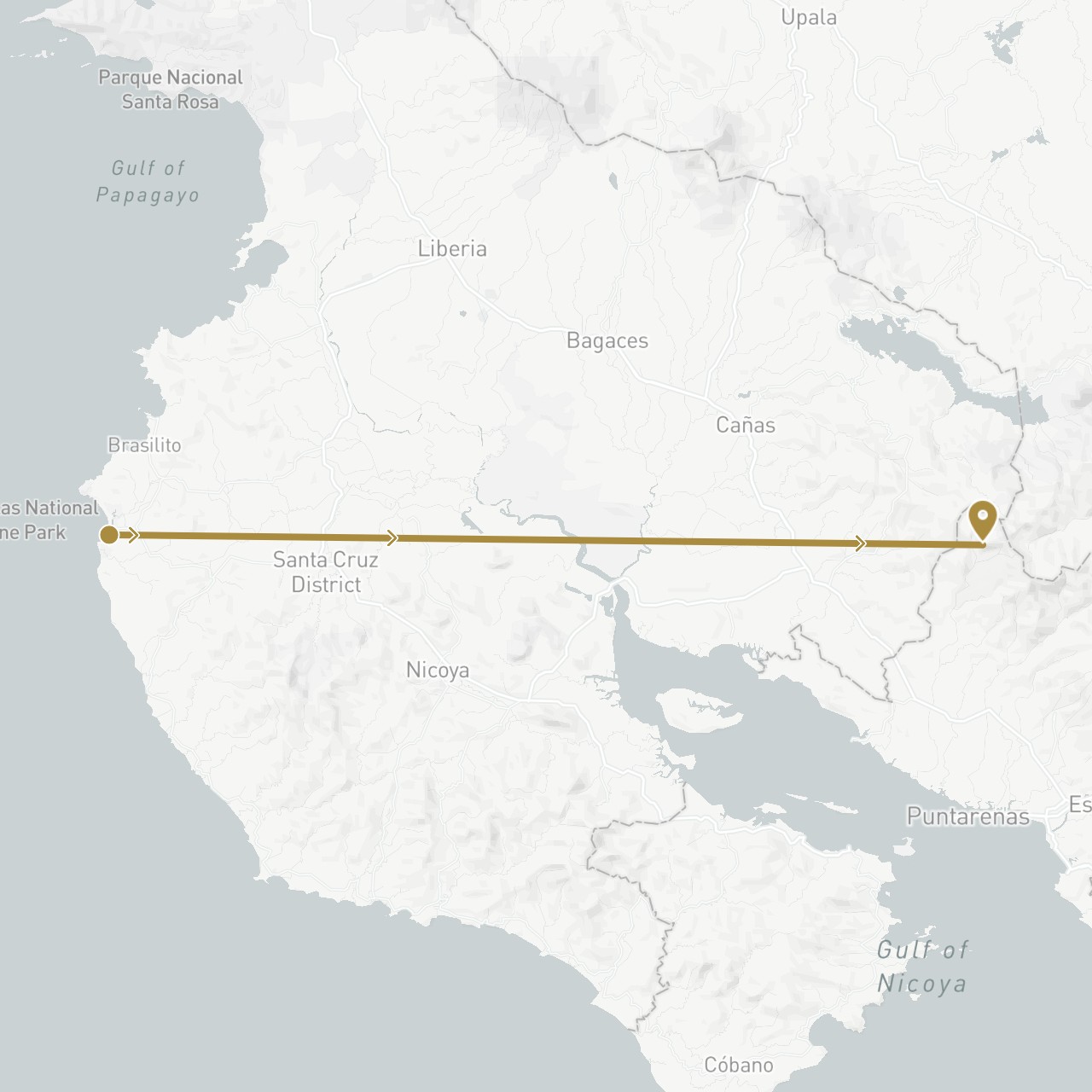 TravelMap itinerary: driving, private transfer in Costa Rica (North America)
