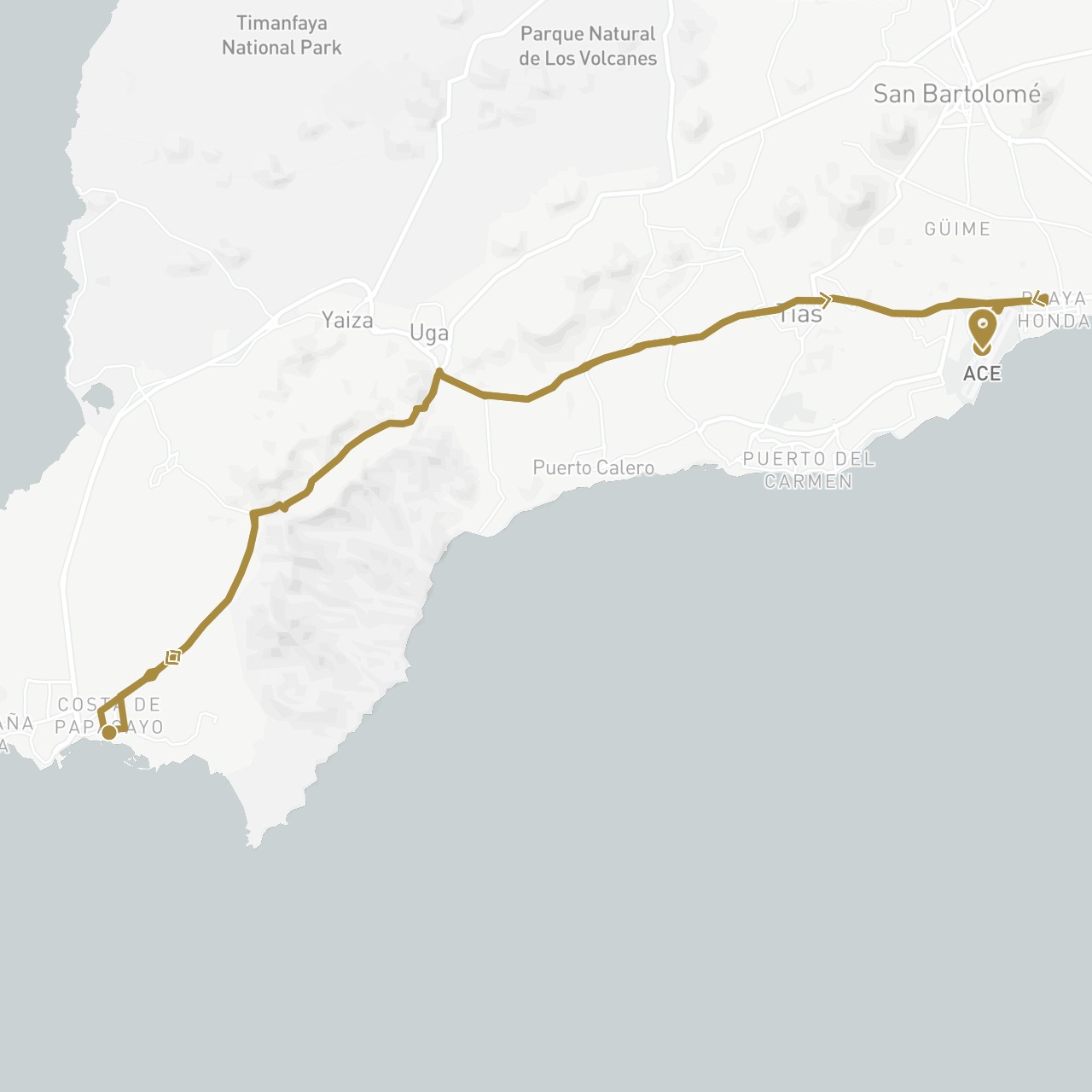 TravelMap itinerary: driving, private transfer in Spain (Europe)