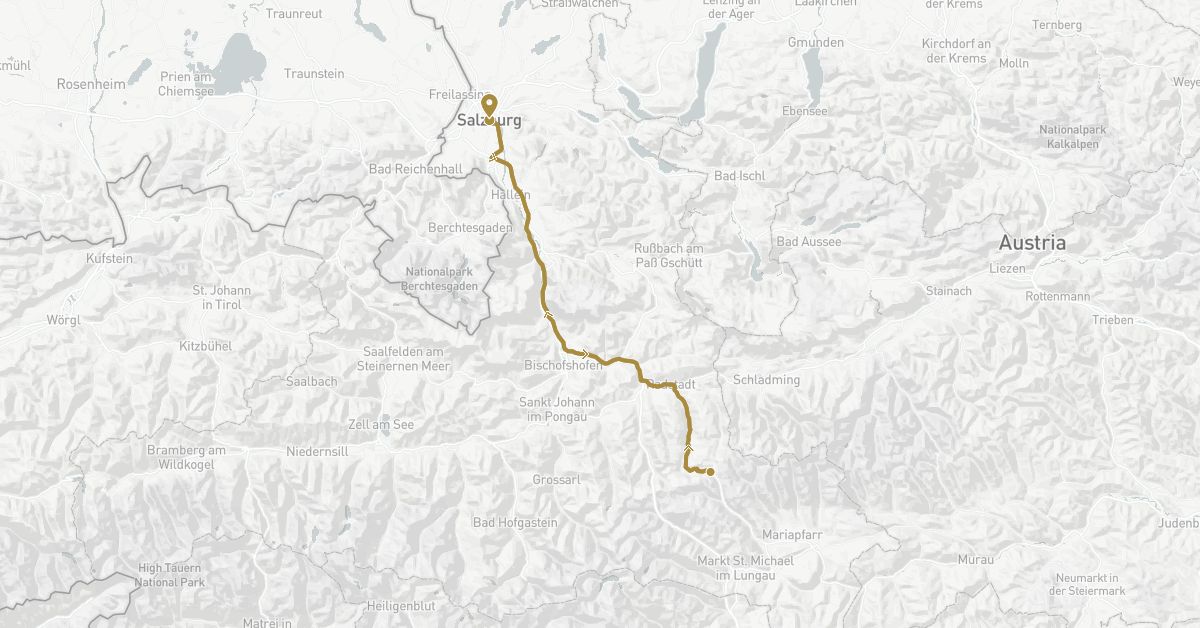 TravelMap itinerary: driving, private transfer in Austria (Europe)