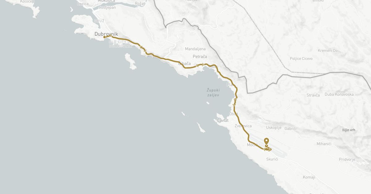 TravelMap itinerary: driving, private transfer