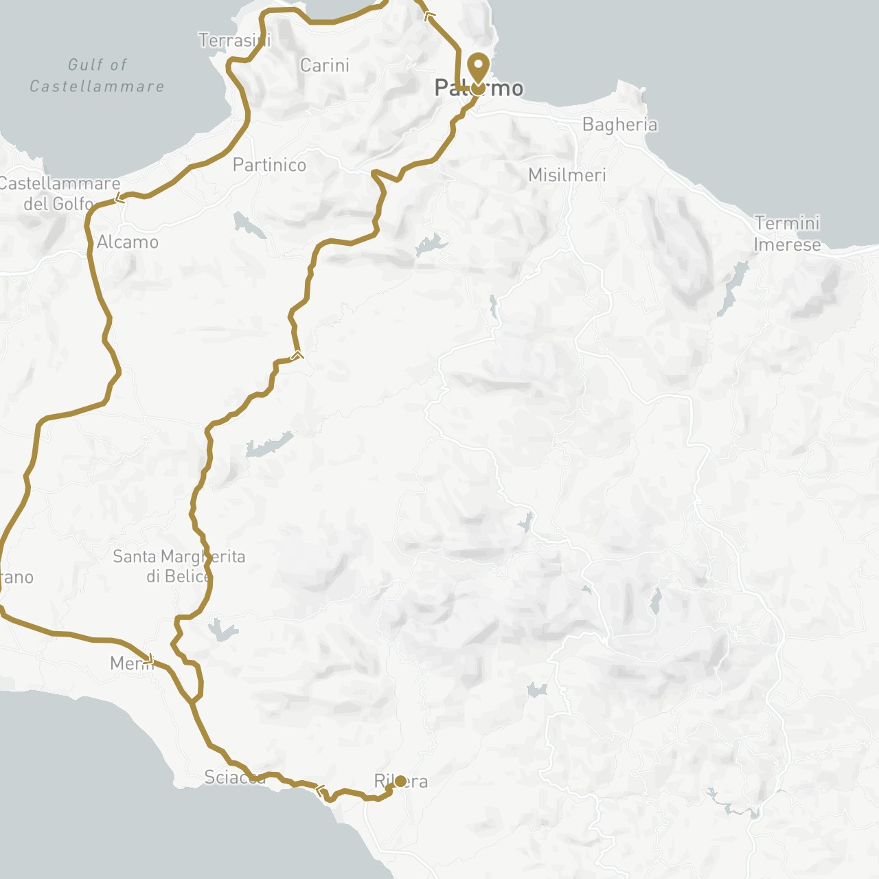 TravelMap itinerary: driving, private transfer in Italy (Europe)