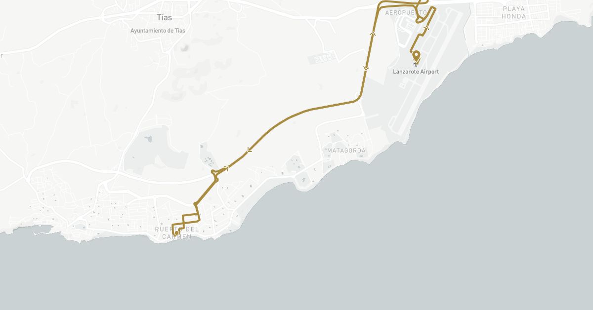 TravelMap itinerary: driving, private transfer in Spain (Europe)