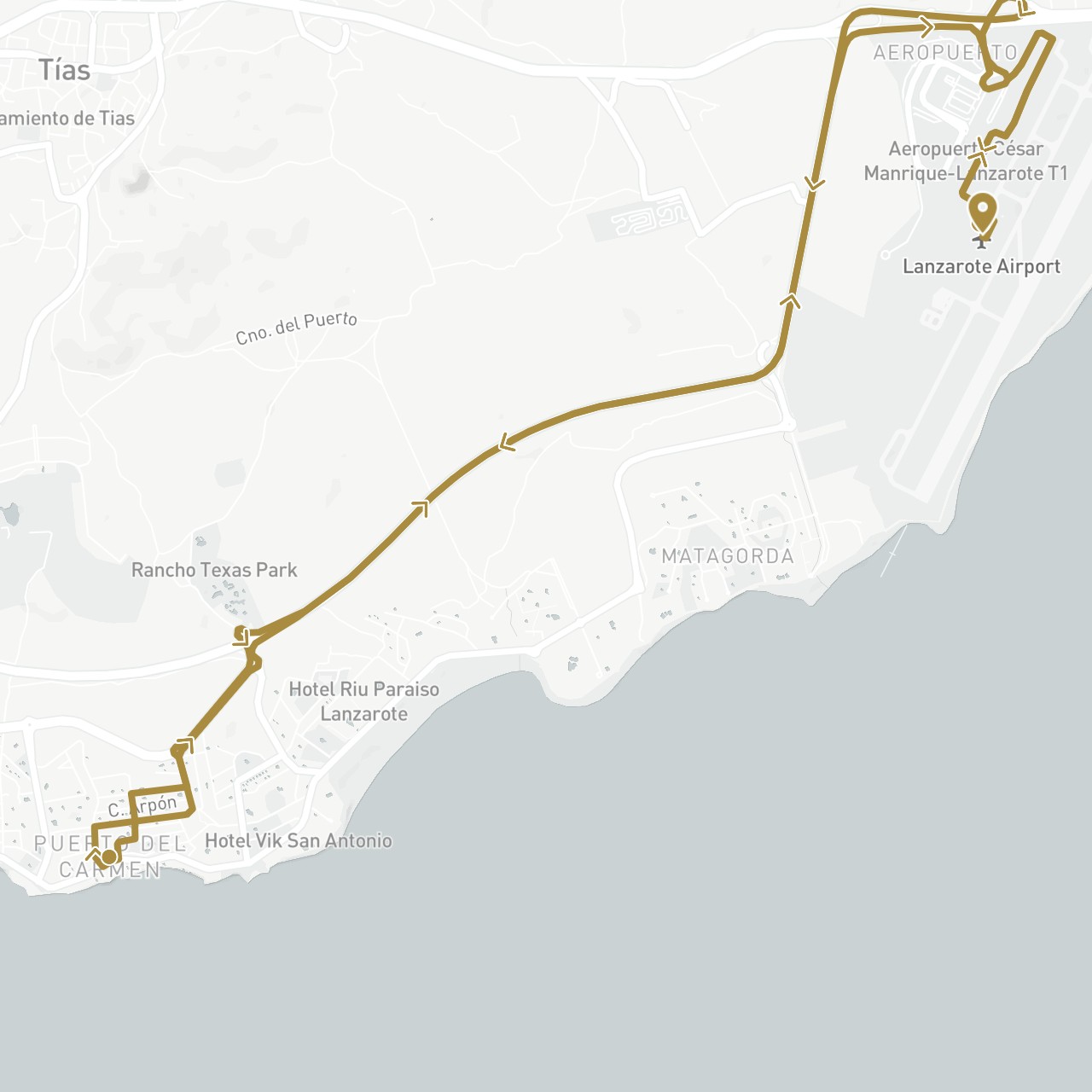 TravelMap itinerary: driving, private transfer in Spain (Europe)