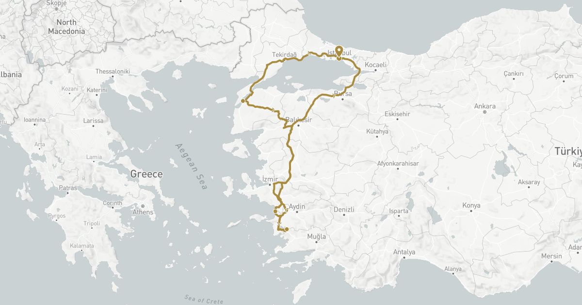 TravelMap itinerary: driving, private transfer in Turkey (Asia)