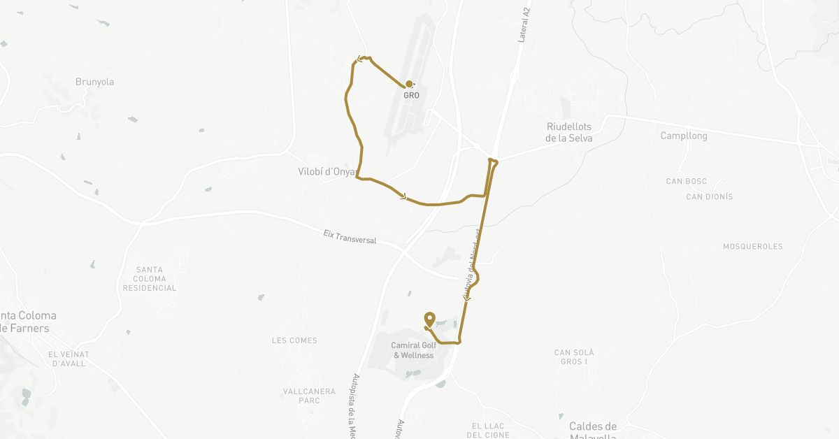 TravelMap itinerary: driving, private transfer in Spain (Europe)