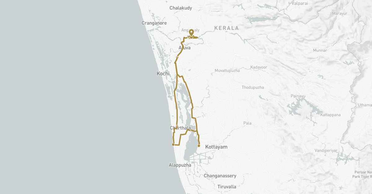 TravelMap itinerary: driving, private transfer in India (Asia)
