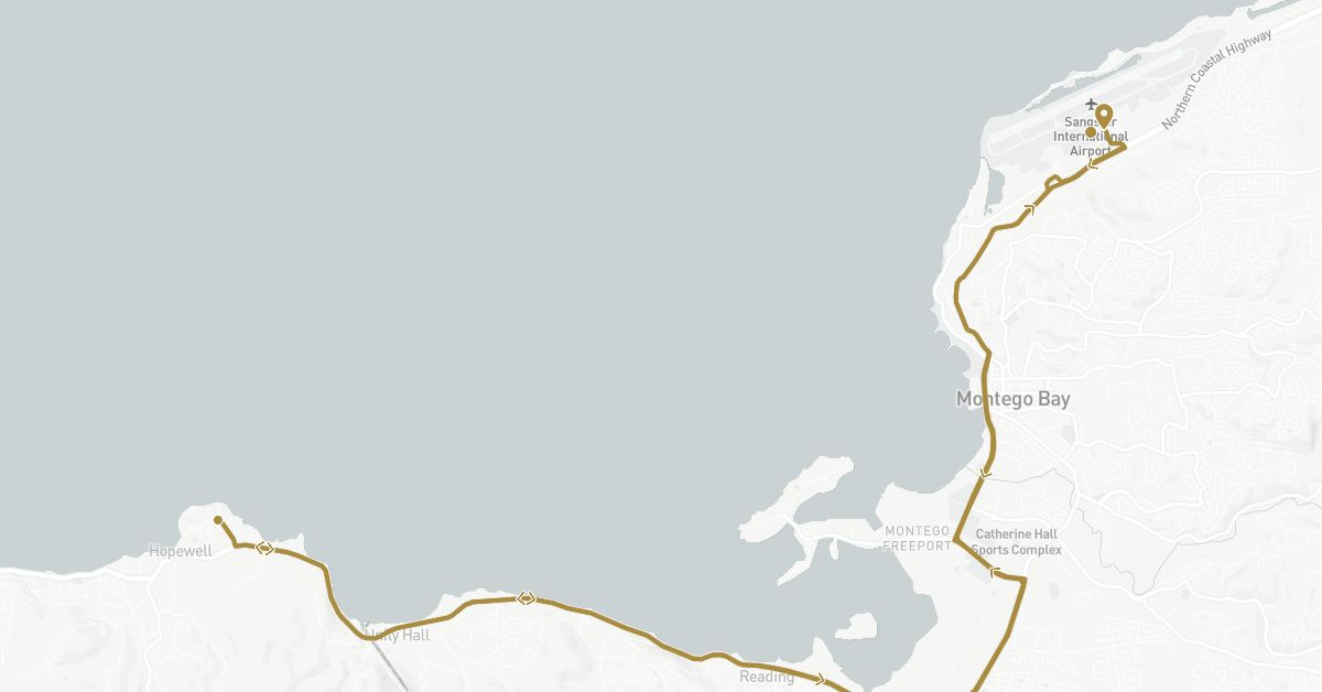 TravelMap itinerary: driving, private transfer in Jamaica (North America)