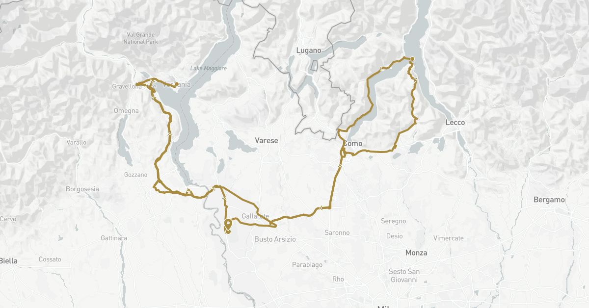 TravelMap itinerary: driving, private transfer in Italy (Europe)