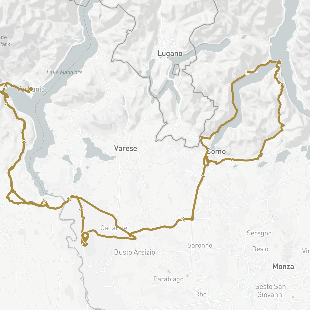 TravelMap itinerary: driving, private transfer in Italy (Europe)