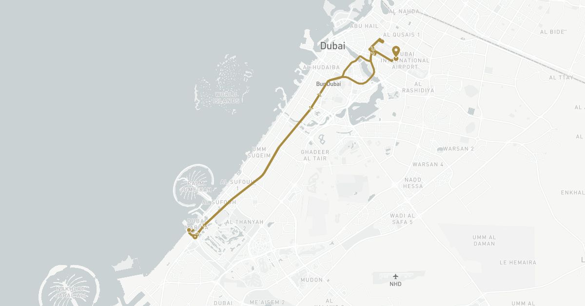 TravelMap itinerary: driving, private transfer in United Arab Emirates (Asia)