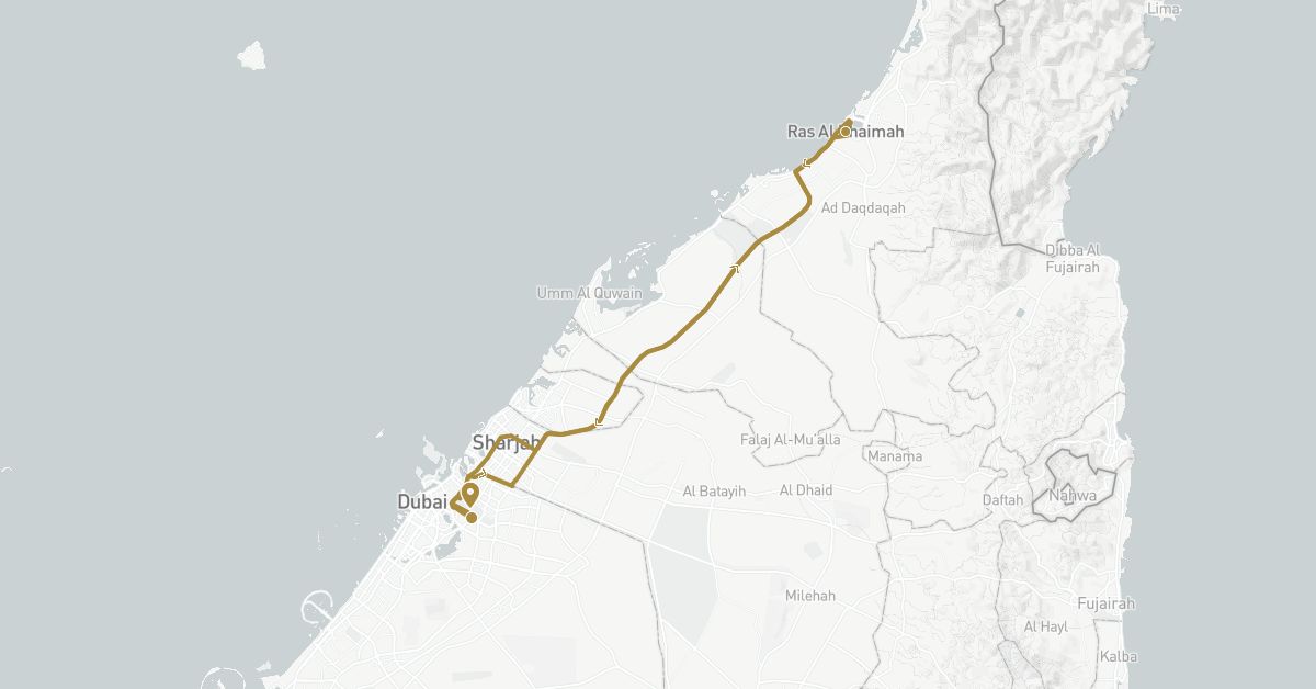 TravelMap itinerary: driving, private transfer in United Arab Emirates (Asia)