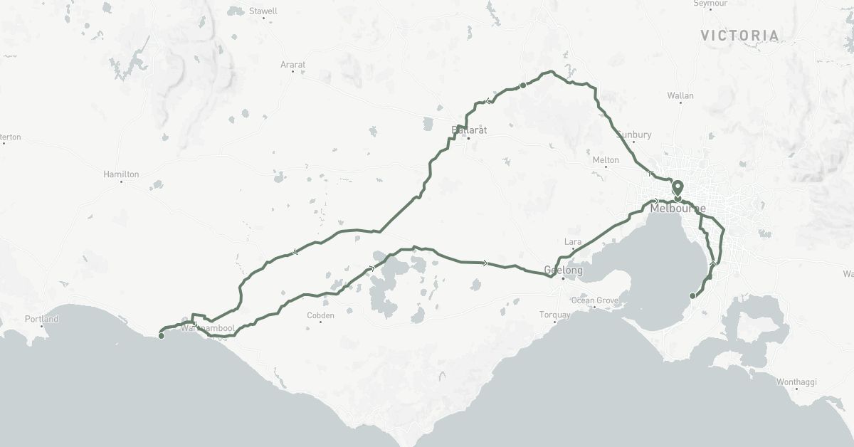 TravelMap itinerary: driving, car rental in Australia (Oceania)