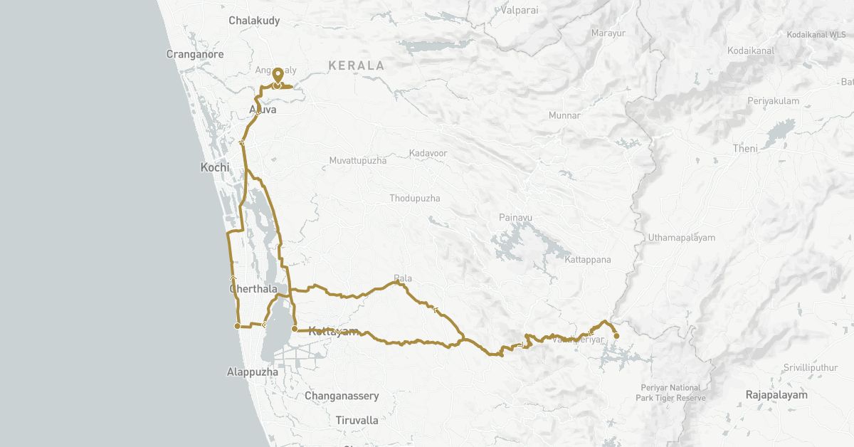 TravelMap itinerary: driving, private transfer in India (Asia)