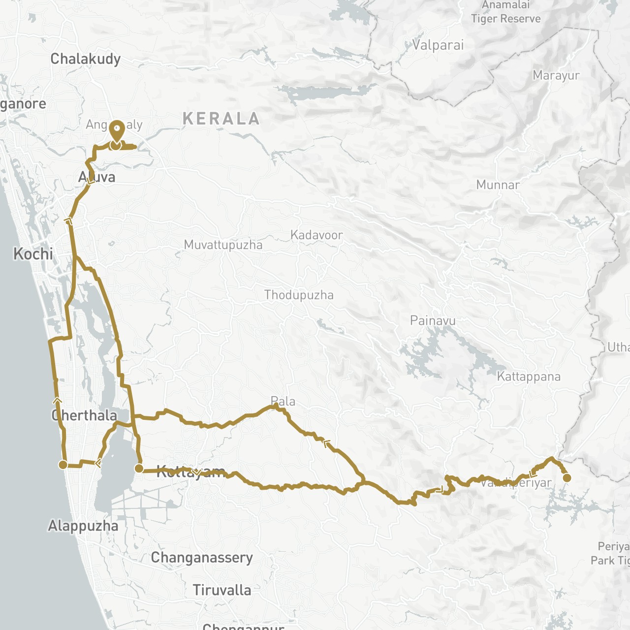 TravelMap itinerary: driving, private transfer in India (Asia)