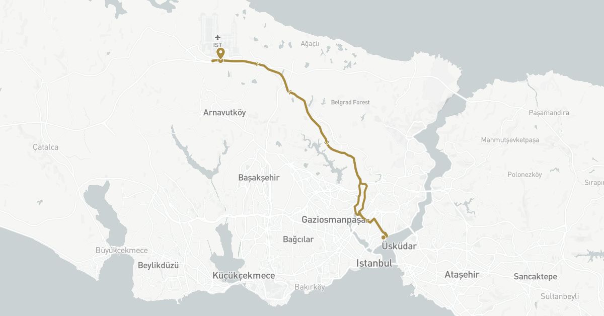 TravelMap itinerary: driving, private transfer in Turkey (Asia)