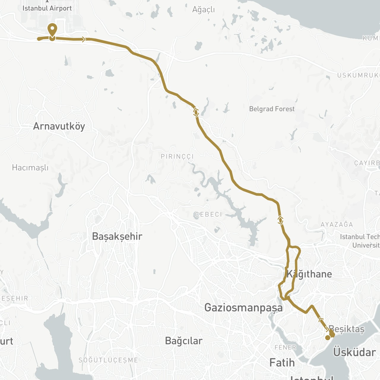 TravelMap itinerary: driving, private transfer in Turkey (Asia)