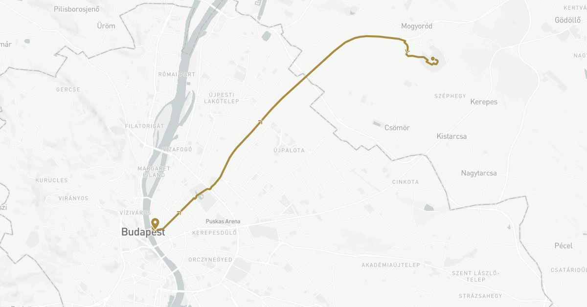TravelMap itinerary: private transfer in Hungary (Europe)