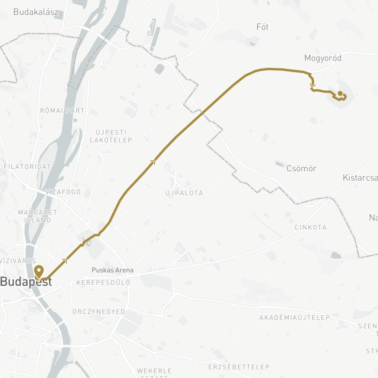 TravelMap itinerary: private transfer in Hungary (Europe)