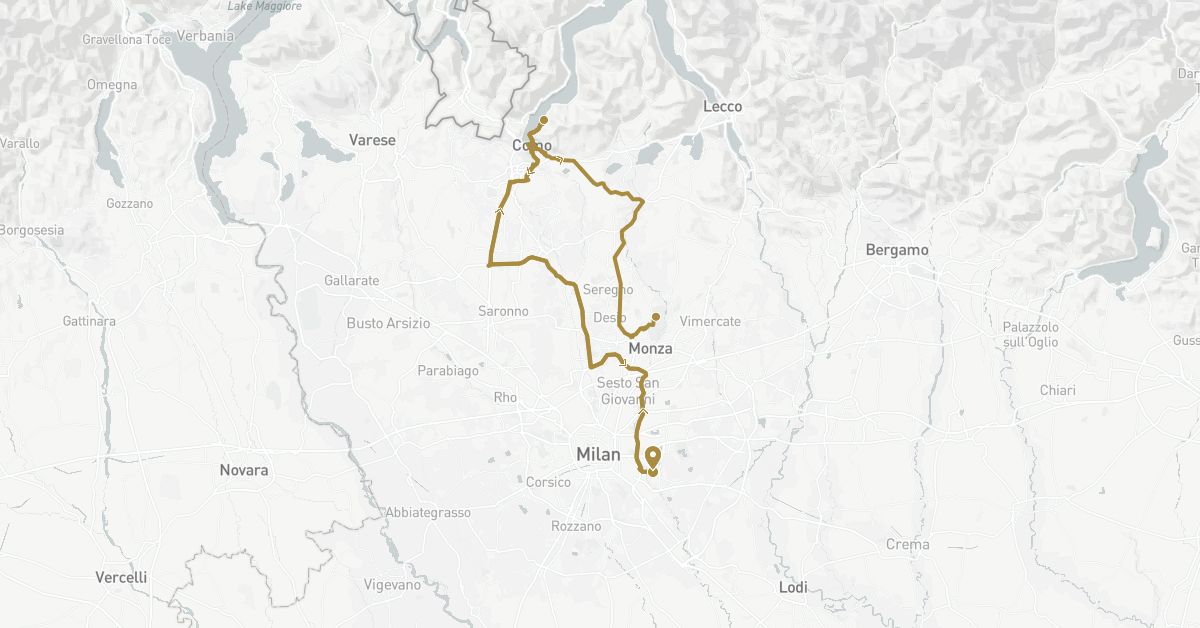TravelMap itinerary: driving, private transfer in Italy (Europe)