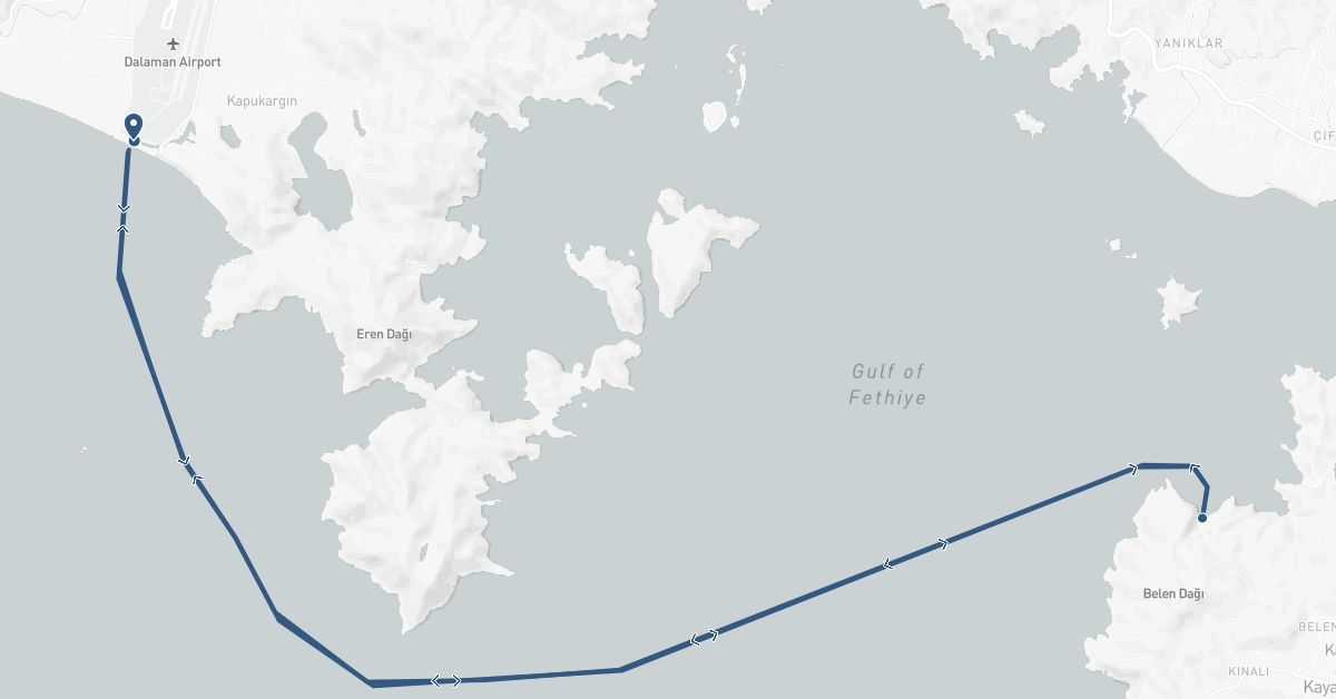 TravelMap itinerary: driving, boat transfer in Turkey (Asia)
